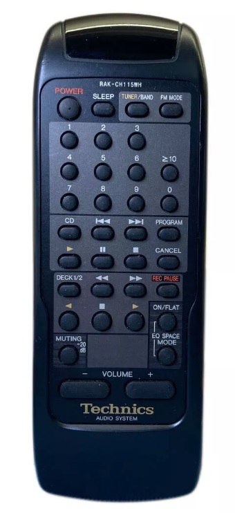 Telecomando Di Ricambio Per Technics RAK-CH740WH - Sostituto Originale, Nessuna Programmazione, Funziona A Batterie AAA (Non Incluse)