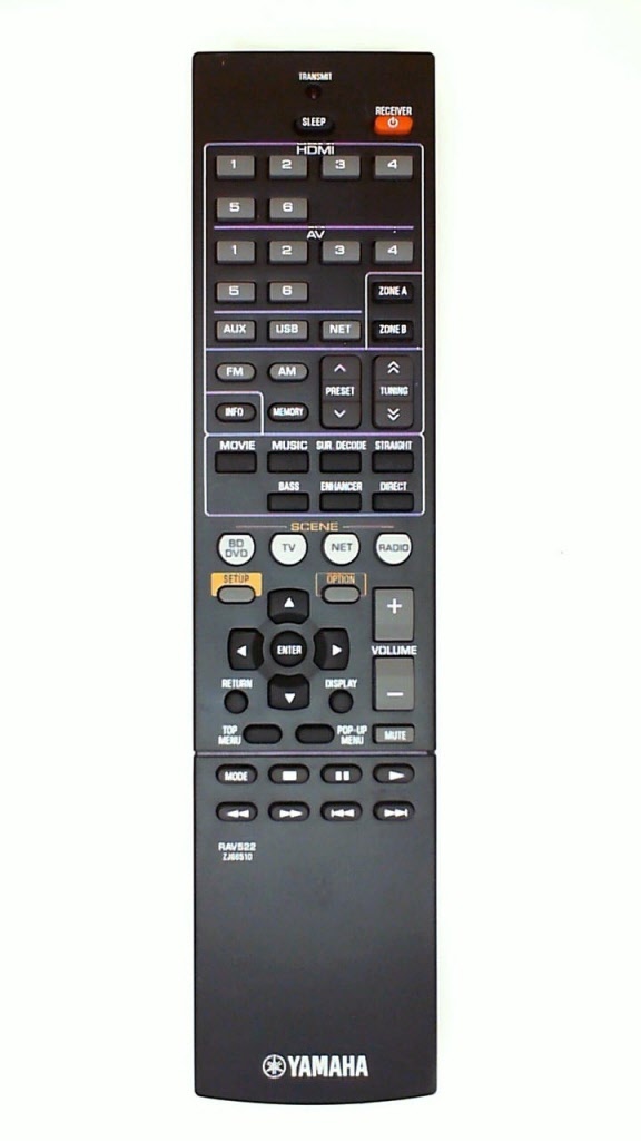 ALLIMITY Telecomando Sostitutivo Per Yamaha AV System RAV522 ZJ66510 - Compatibile Con RX-V477, RX-V577, RAV522-ZJ66510, Plug & Play - 4